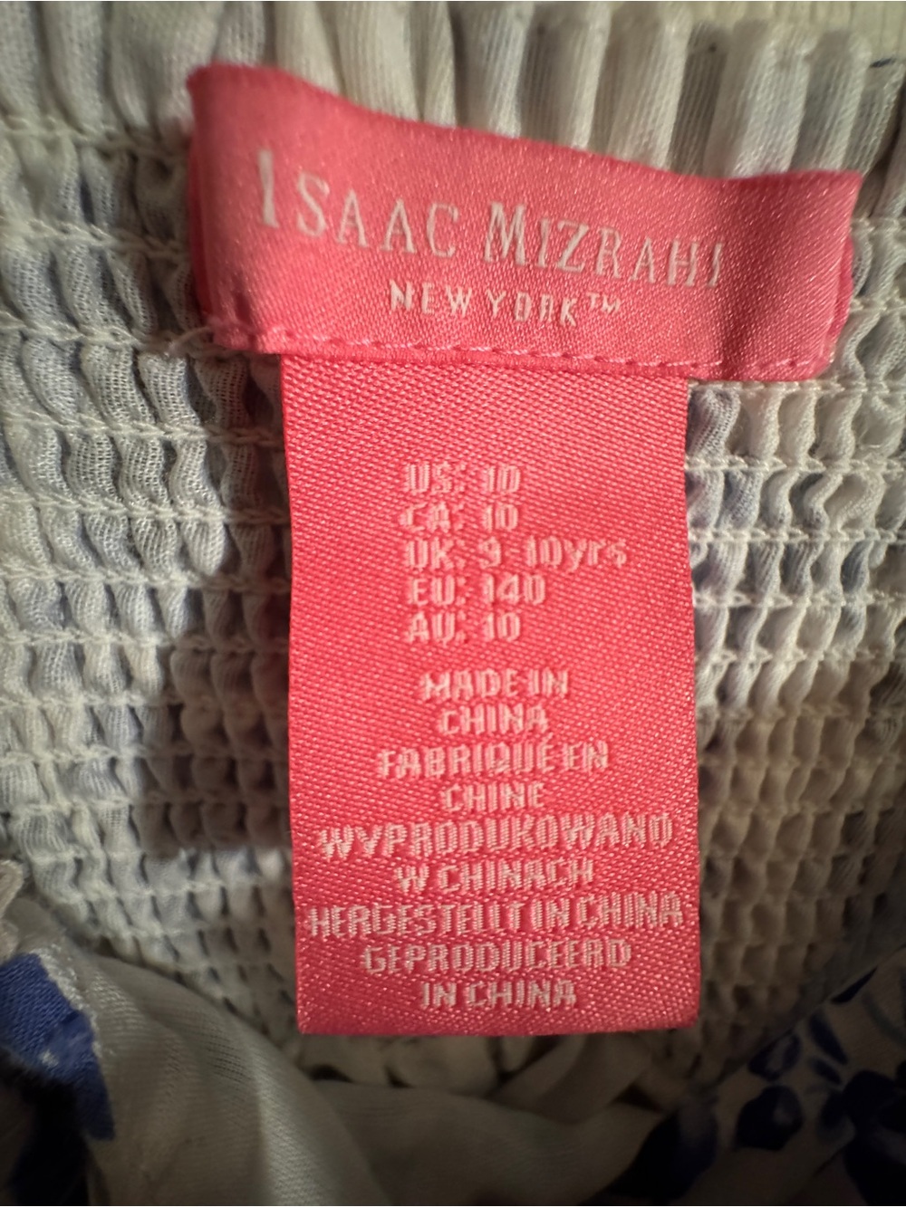 Isaac Mizrahi Girls Blue and White Floral Sundress - Size 10 - Picture 3 of 5